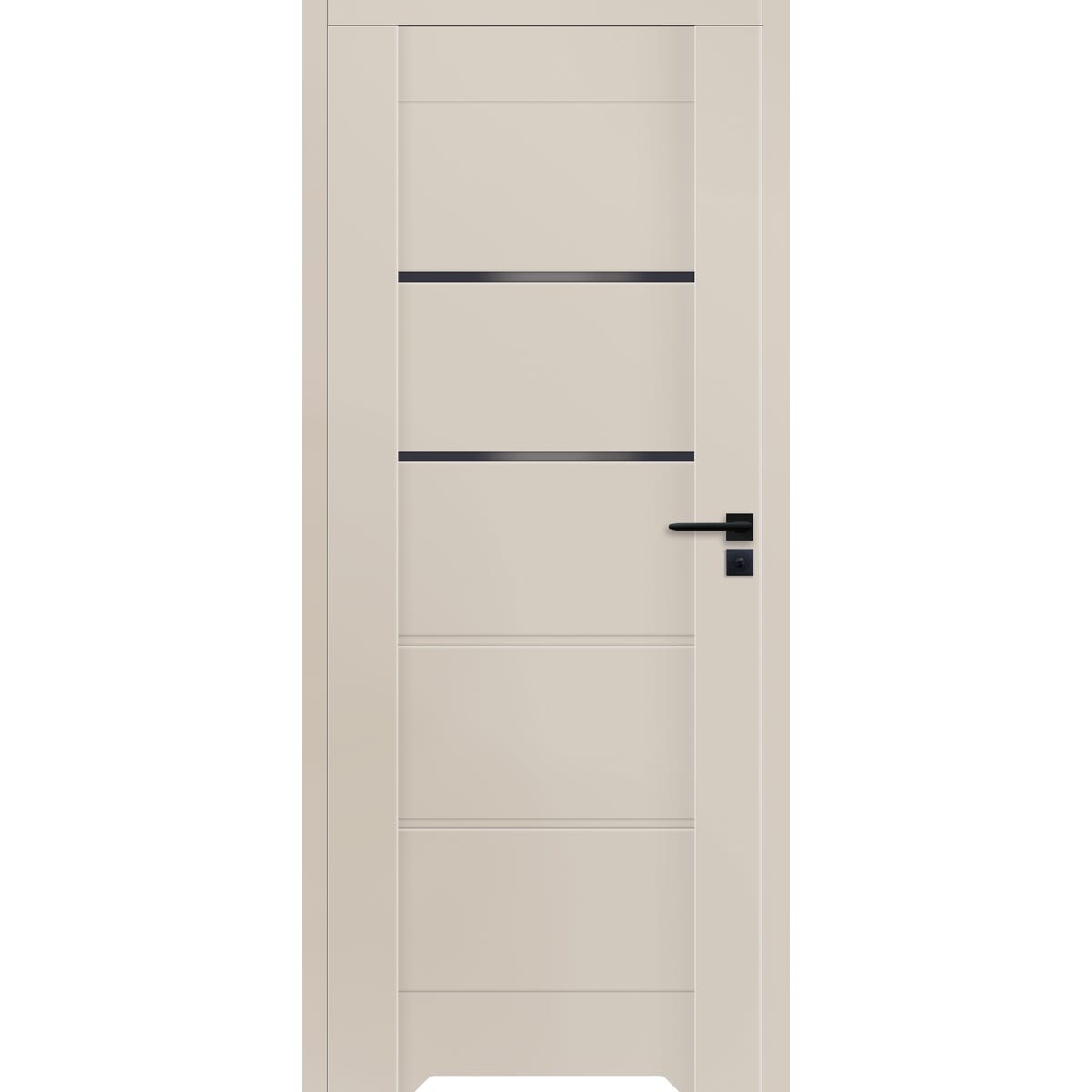 Drzwi wewnętrzne łazienkowe z podcięciem wentylacyjnym Vinci Nero Cashmere 80 lewe Voster