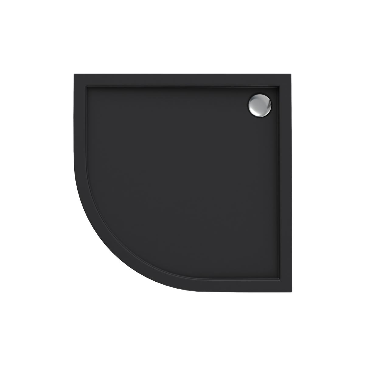 Brodzik do kabiny prysznicowej 1/4 koła 90x90x16/6 cm czarny mat Sinergid Schedpol