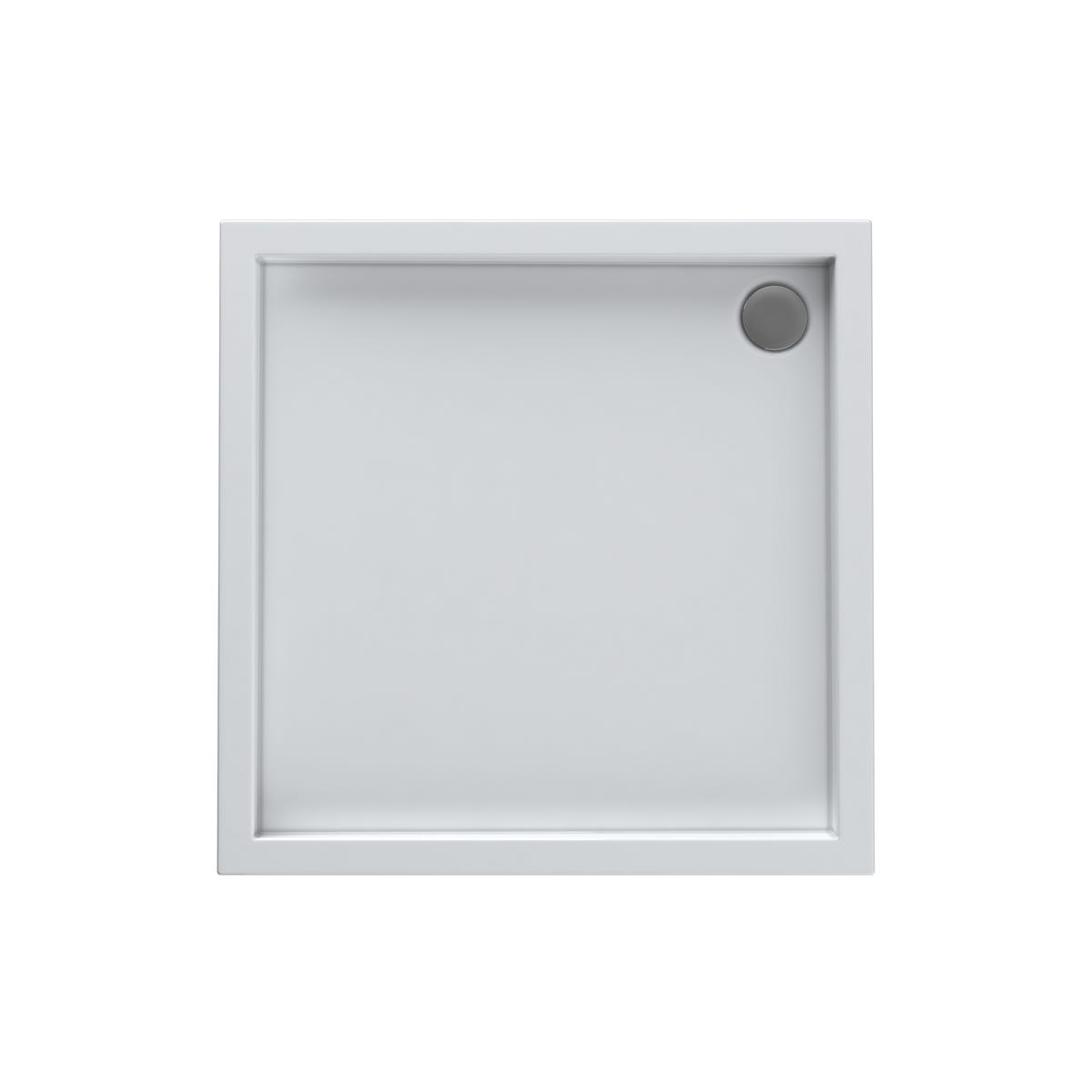 Brodzik do kabiny prysznicowej kwadratowy 90x90x16/6 cm biały gładki Sinergid Schedpol