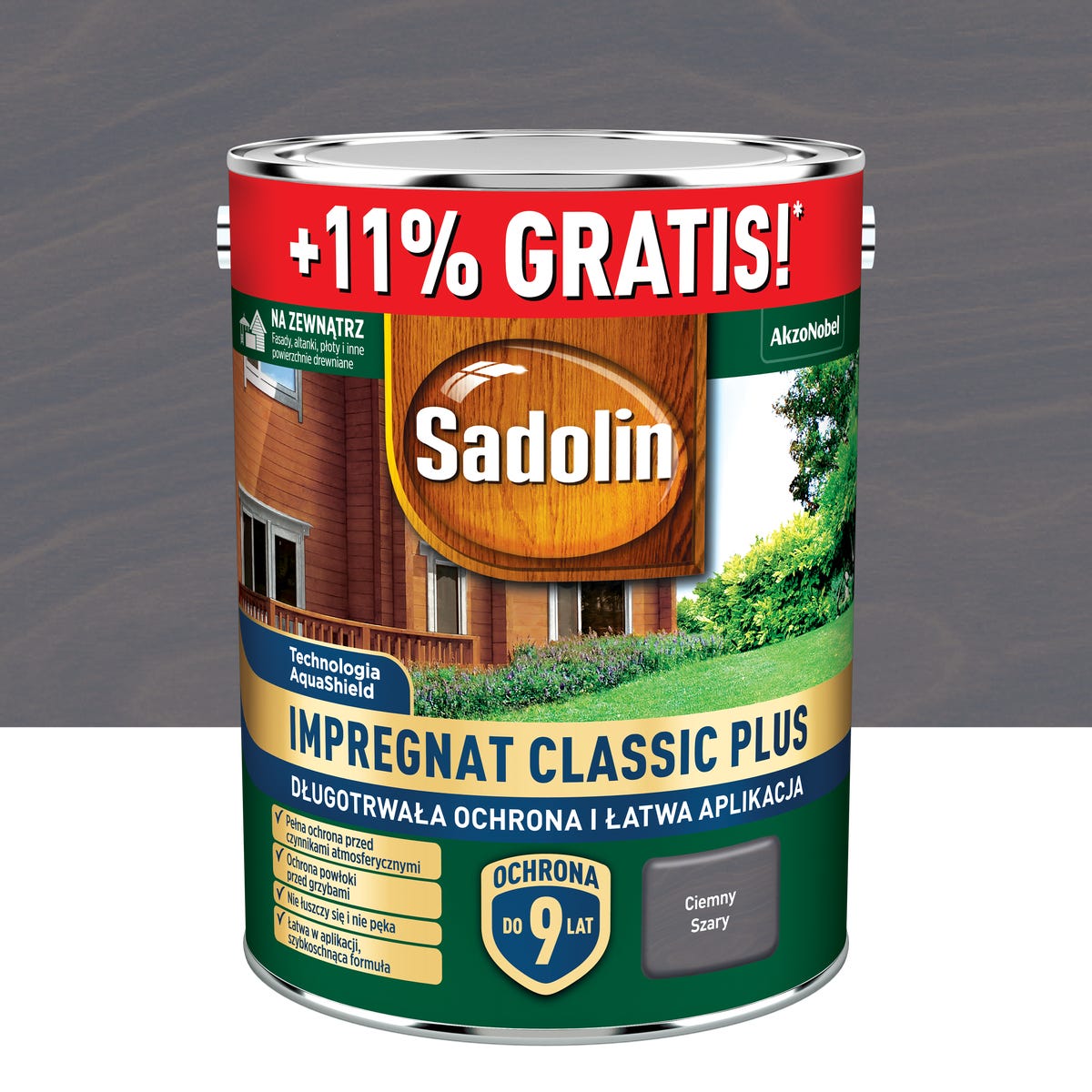 Impregnat do drewna Classic Plus ciemny szary 5 l Sadolin