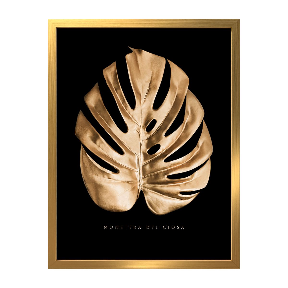 Obraz Gold Monstera czarno-złoty 30 x 40 cm