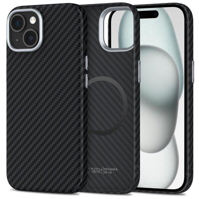 Etui TECH-PROTECT Ion Carbon MagSafe do Apple iPhone 15 Czarny