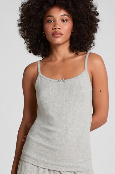 Hunkemöller Top na ramiączkach Pointelle Szary