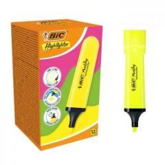 Zakreślacz Highlighter żółty neon (12szt) Bic