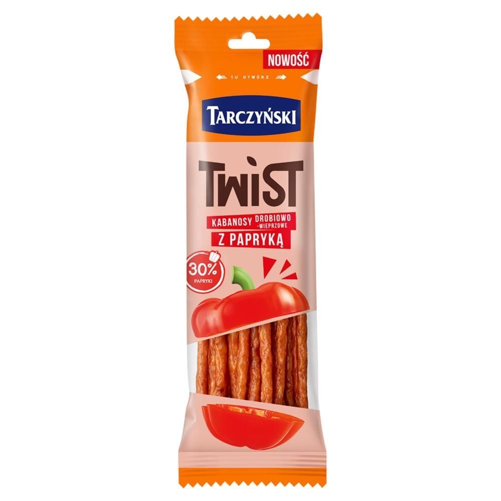 Tarczyński Twist Kabanosy drobiowo-wieprzowe z papryką 80 g