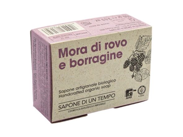 Sapone di un Tempo Organiczne mydło w kostce - Jeżyna i Ogórecznik 100 g - mydło