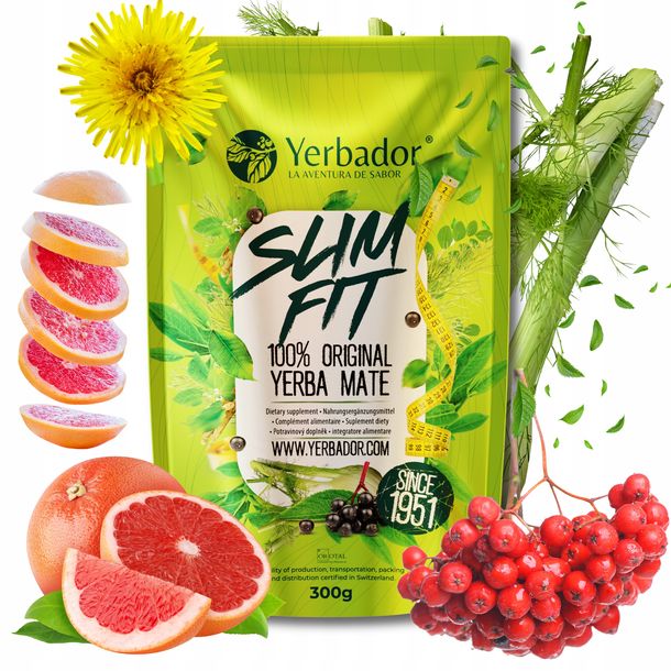 Herbata Wspomagająca Odchudzanie Yerba Mate Yerbador Slim Fit Energia 300g