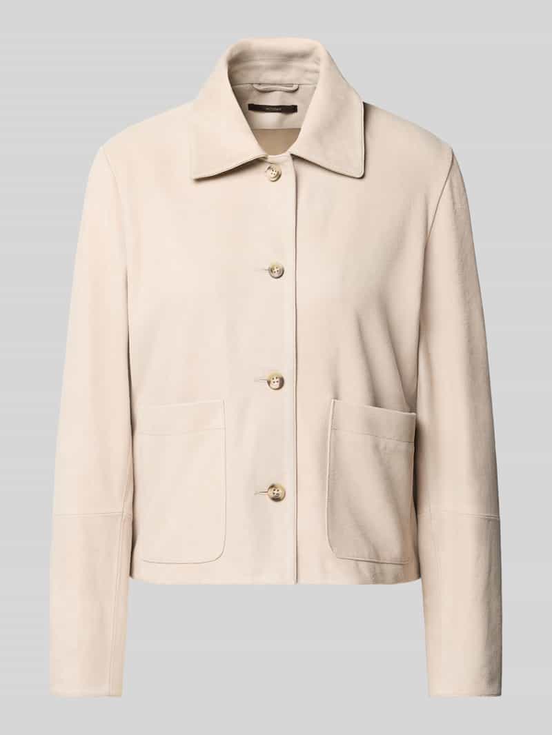 Kurtka skórzana z wykładanym kołnierzem