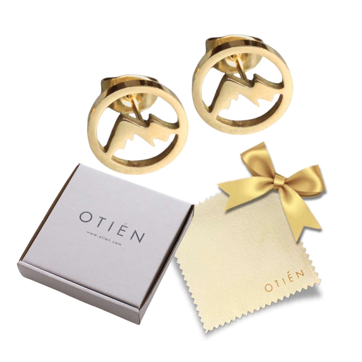 Kolczyki Złote Góry Okrągłe Wkrętki ze Stali Chirurgicznej