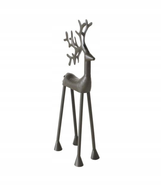 FIGURKA RENIFER 37,5cm metalowa czarna matowa jeleń dekoracyjna