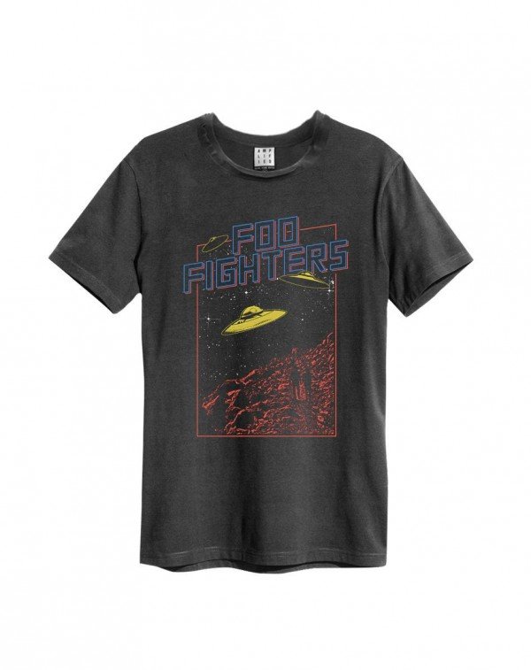 Foo Fighters: Foo Fighters Flying Saucers Amplified X Large Vintage Charcoal T Shirt