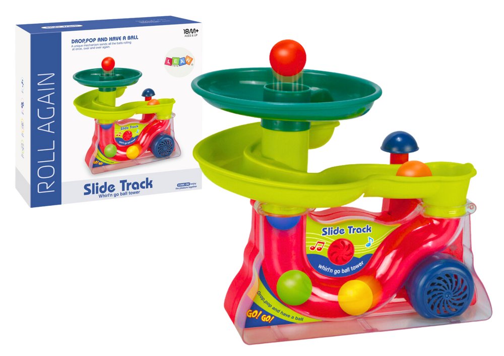 ZABAWKOWA FONTANNA ZJEŻDŻALNIA DLA KULEK DŹWIĘKI KOLOROWA