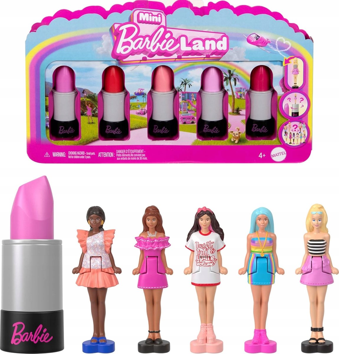 MINI Barbie Land Laleczki LALKI BARBIELAND 5szt w szminkach Mattel JBD26
