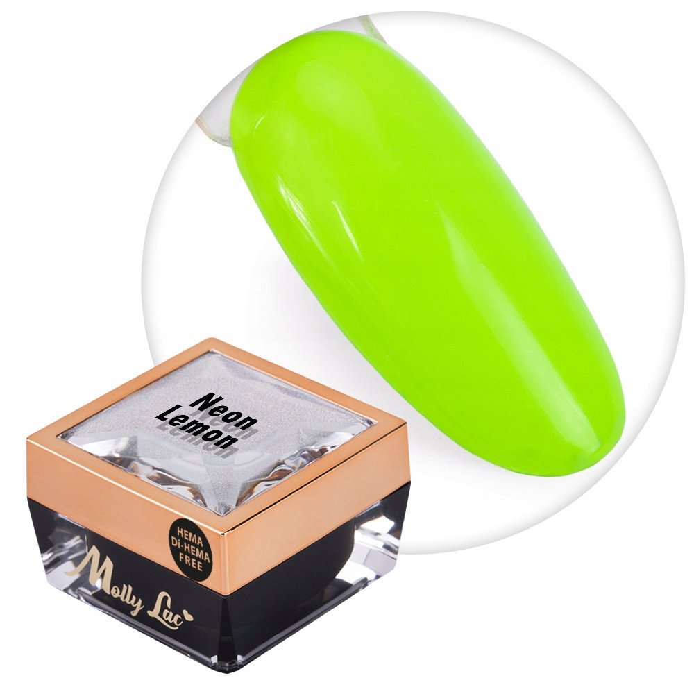 Żel do zdobień paznokci OMBRE PAINT GEL ornamenty MollyLac NEON LEMON #3