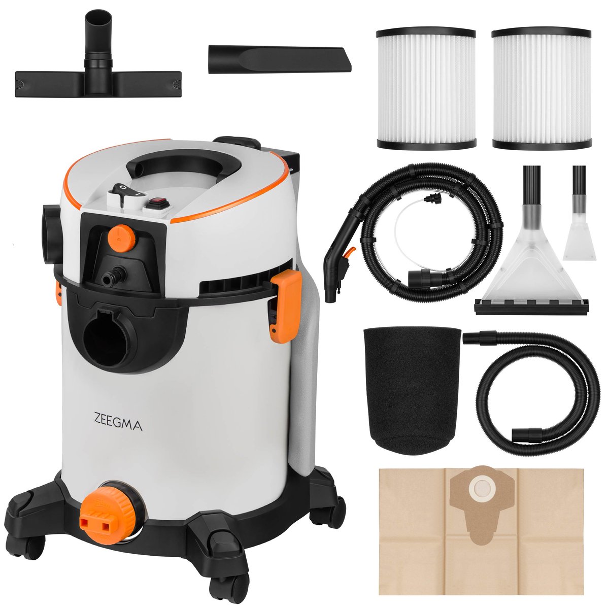 ODKURZACZ PIORĄCY DO TAPICERKI I DYWANÓW SAMOCHODOWY + WORKI + FILTR HEPA