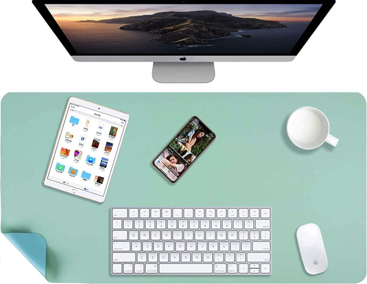 Podkładka na Biurko Skórzana mata Ochronna miętowa mysz Klawiaturę Laptopa