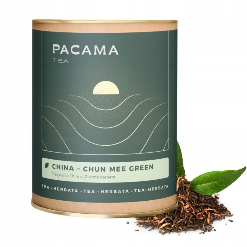 HERBATA ZIELONA LIŚCIASTA PREMIUM China Chun Mee Green Pacama Tea 100 g