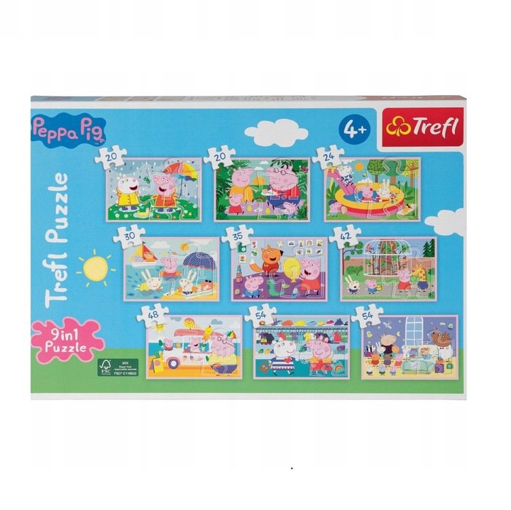 Puzzle 9w1 Peppa Pig 327 elementów