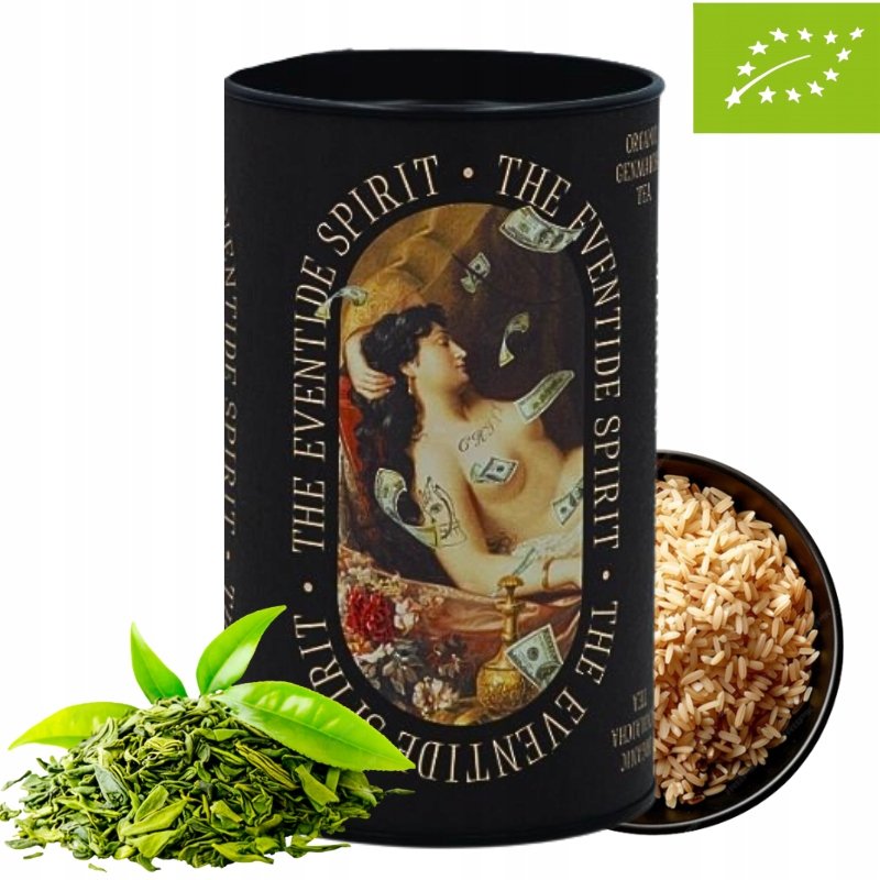 HERBATA ZIELONA LIŚCIASTA ekologiczna BIO puszka na prezent Genmaicha 60 g