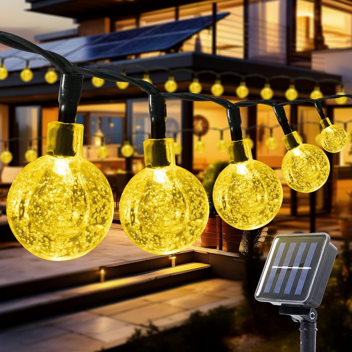 SOLARNY ŁAŃCUCH ŚWIETLNY 8M 50 DIOD LED DO OGRODU, NA BALKON, TARAS