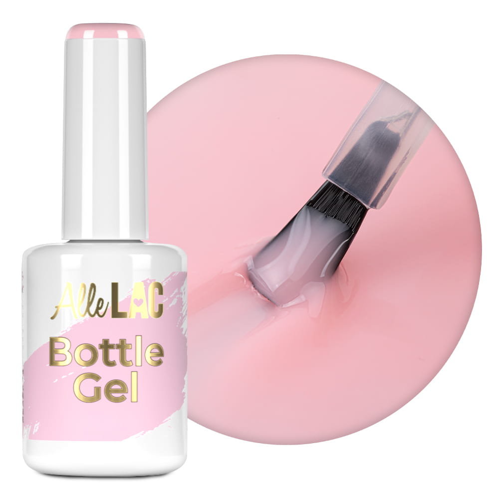 Żel do paznokci w butelce z pędzelkiem Bottle Gel AlleLac Misty Rose 15g
