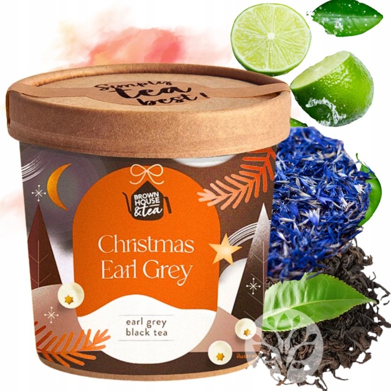 Herbata zimowa świąteczna na prezent czarna earl grey Brown House Tea 50 g