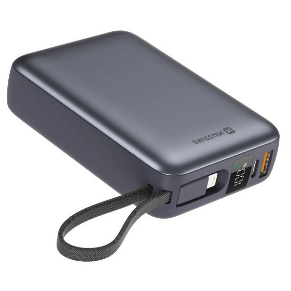 Powerbank Swissten POWER BANK 20 000 mAh Kolor: czarny/srerbny
