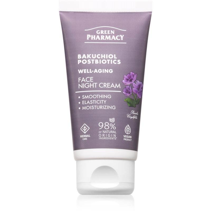 Green Pharmacy Bakuchiol & Postbiotics Night Face Cream nawilżający krem przeciwzmarszczkowy na noc 50 ml