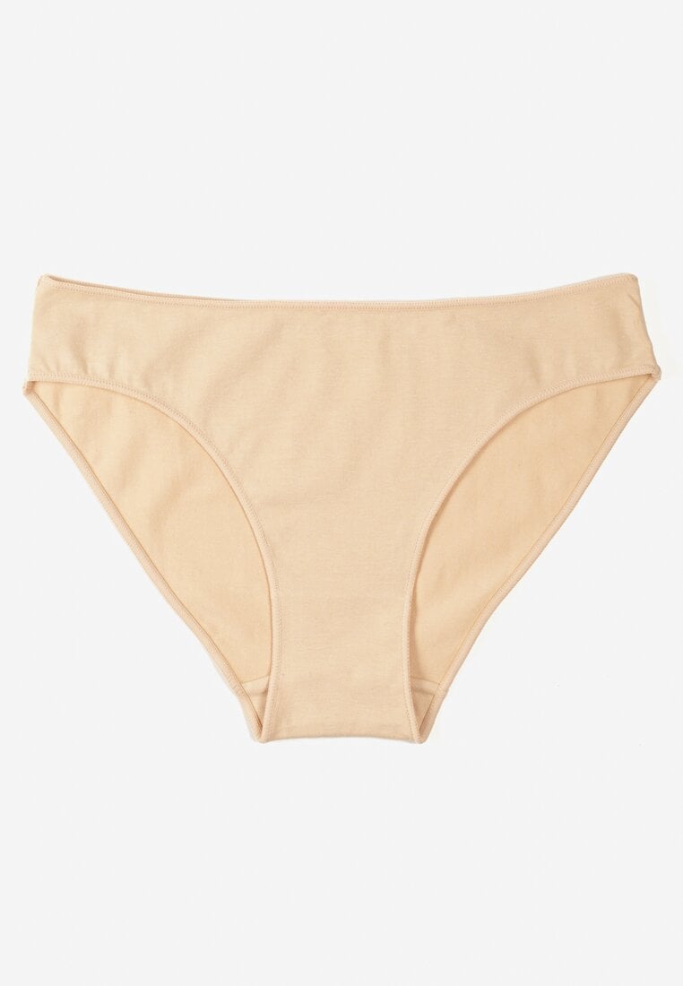 Beżowe Bawełniane Majtki Figi Silantta