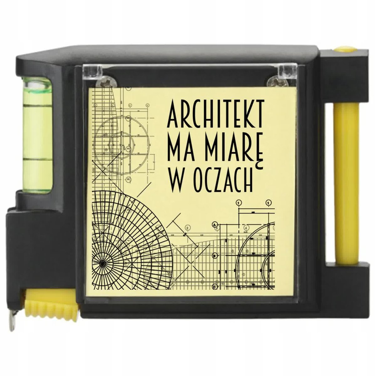 Miarka 2M ARCHITEKT MA MIARĘ W OCZACH Poziomica Notes Dla Budowlańca WZORY