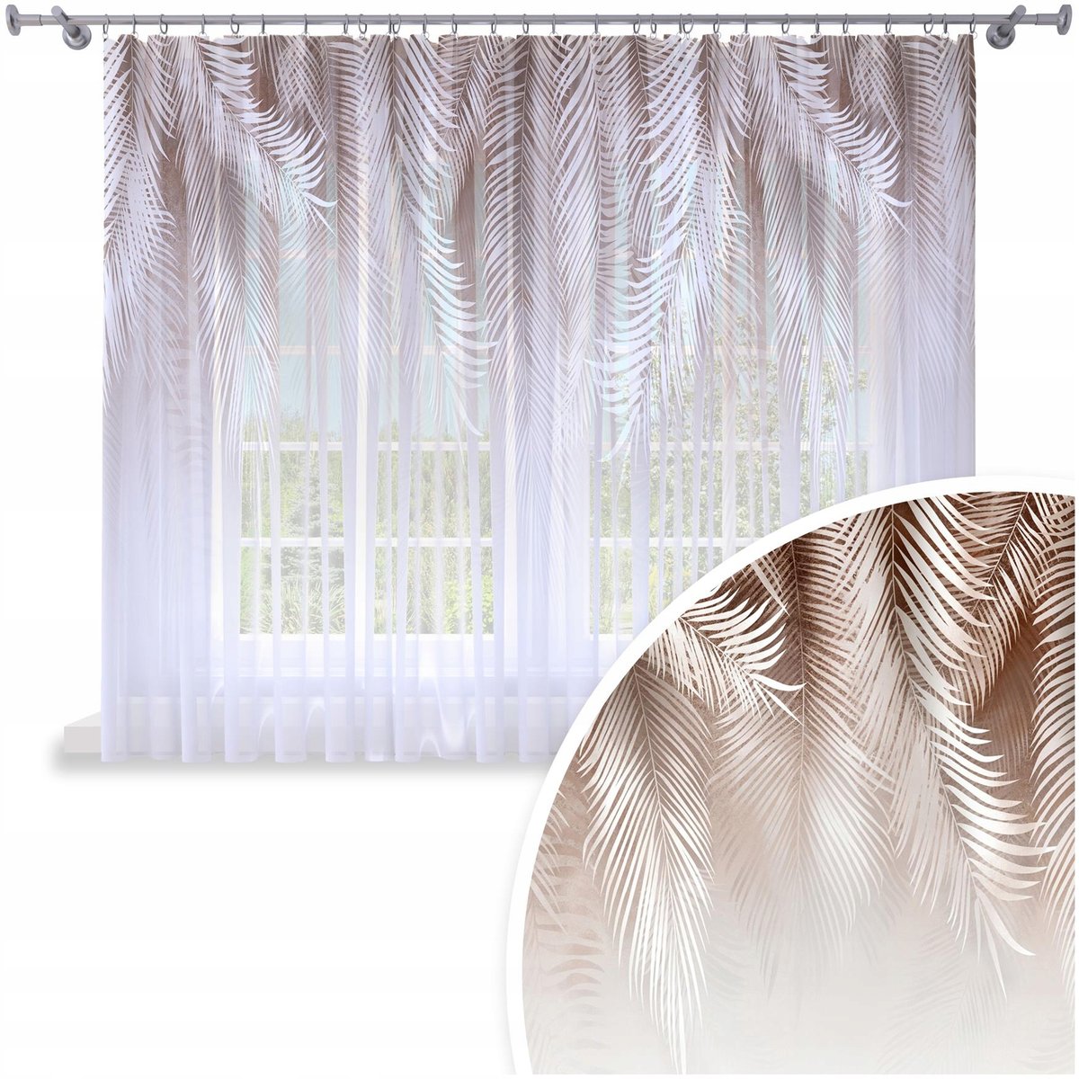 FIRANA GOTOWA WOAL 300X150 BARWIONA WZÓR NA ŻABKI TAŚMIE FIRANY 192