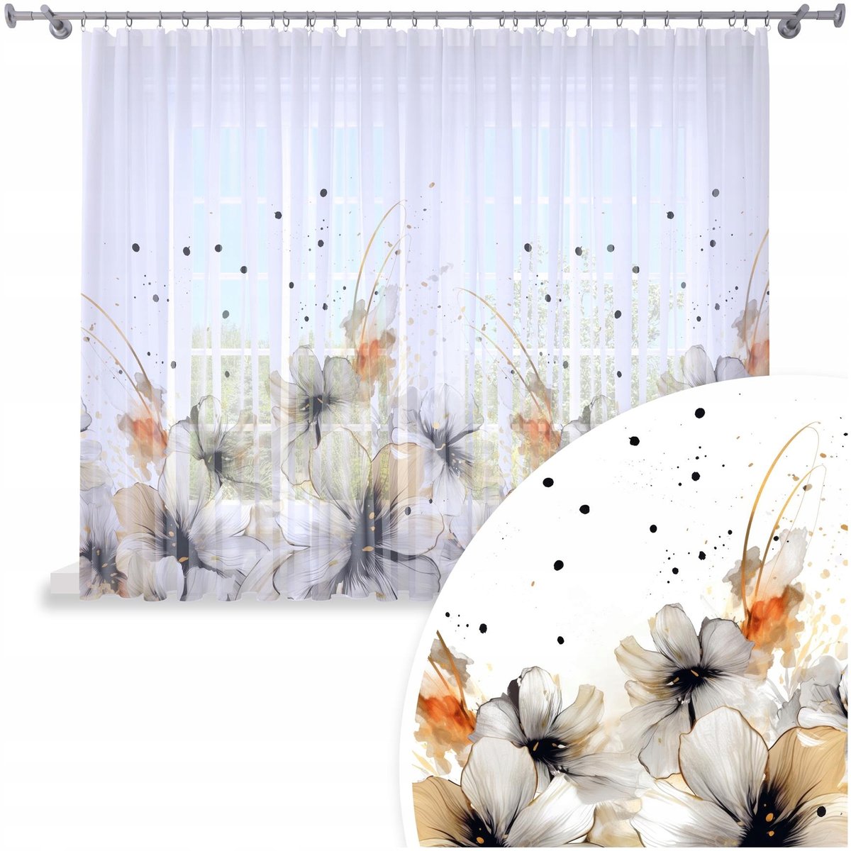 FIRANA GOTOWA 300x150 WOAL BARWIONA WZÓR NA ŻABKI 202