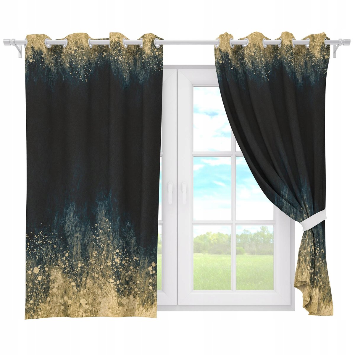 ZASŁONY GOTOWE NA PRZELOTKACH KRÓTKIE 140x160 ZASŁONA PRZELOTKI WZÓR 119