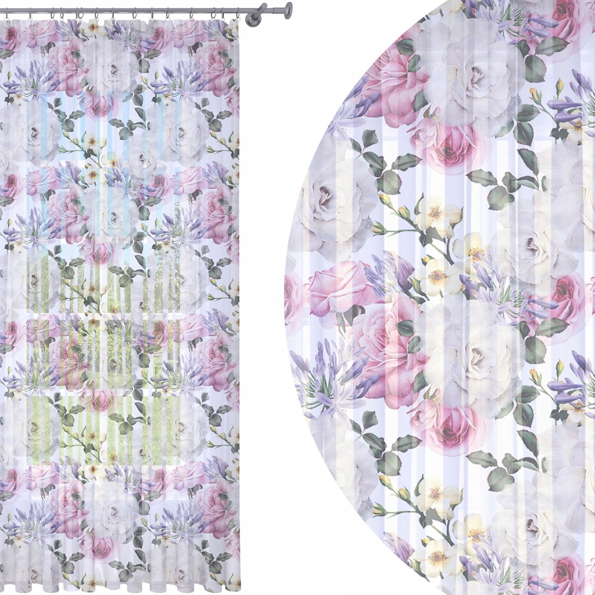 FIRANA GOTOWA ZASŁONY 140x240 WOAL BARWIONA ŻABKI 010