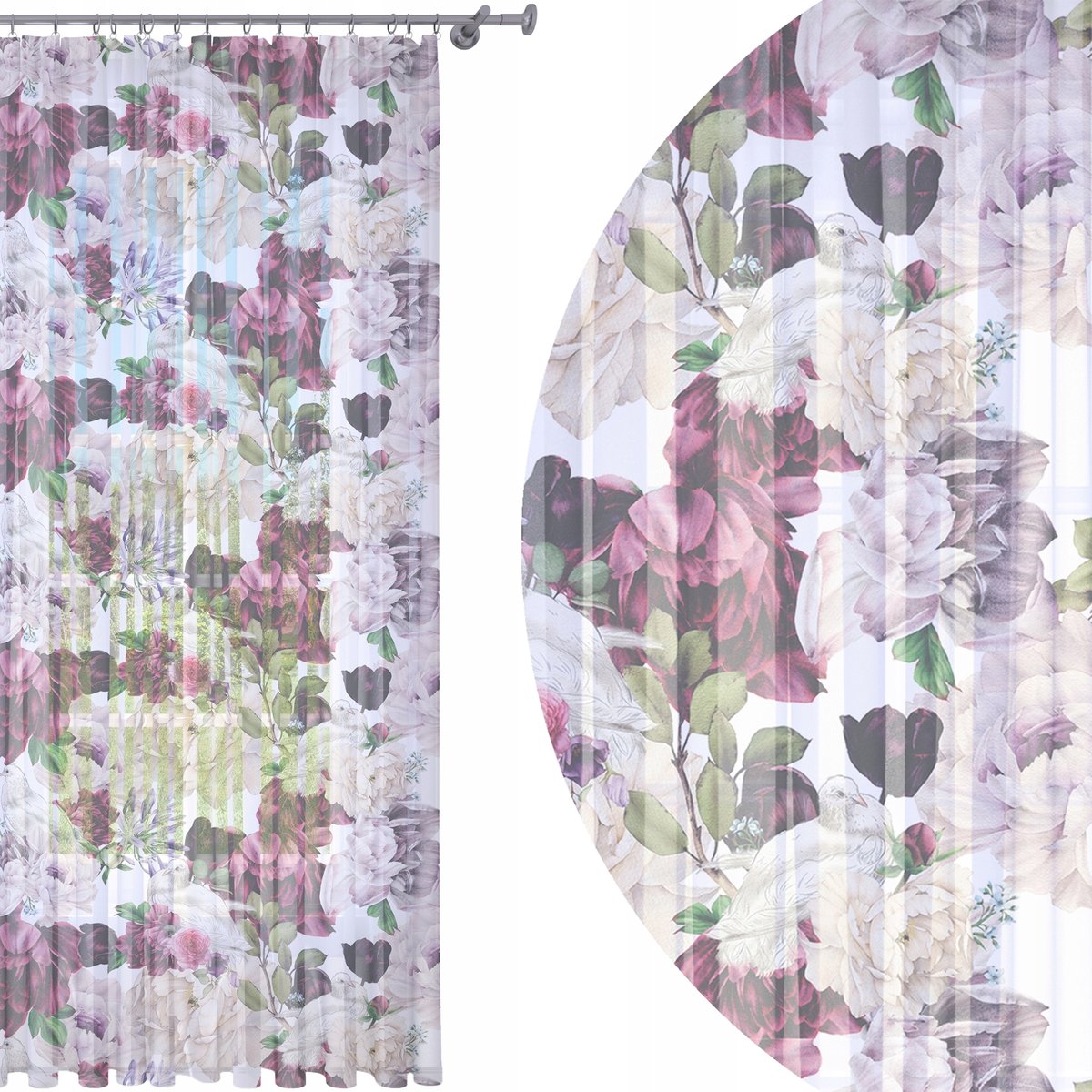 FIRANA GOTOWA ZASŁONY 140x240 WOAL BARWIONA ŻABKI 080