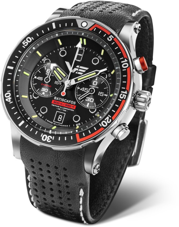 Zestaw męski VOSTOK EUROPE 6S21-511A771 czarny sportowy dodatkowy pasek