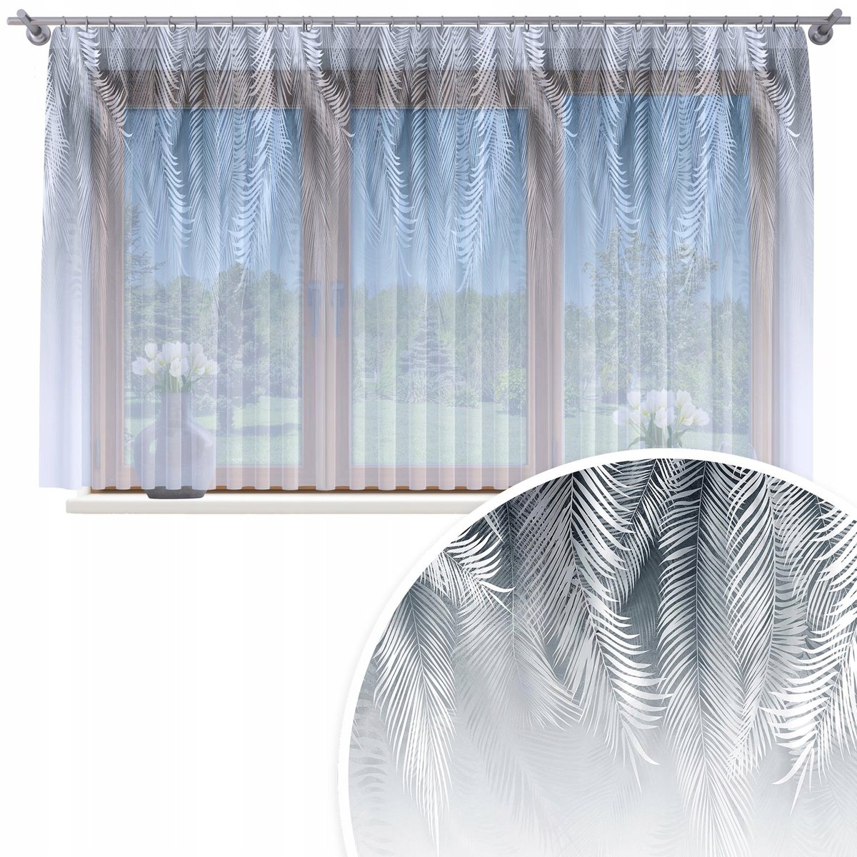 FIRANA GOTOWA WOAL 500X150 BARWIONA WZÓR NA ŻABKI TAŚMIE FIRANY 193