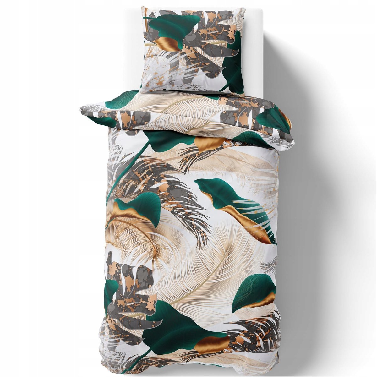 POŚCIEL KOMPLET POŚCIELI 140X200 CM POSZEWKI ZESTAW POLSKA WZÓR LIŚCIE 111