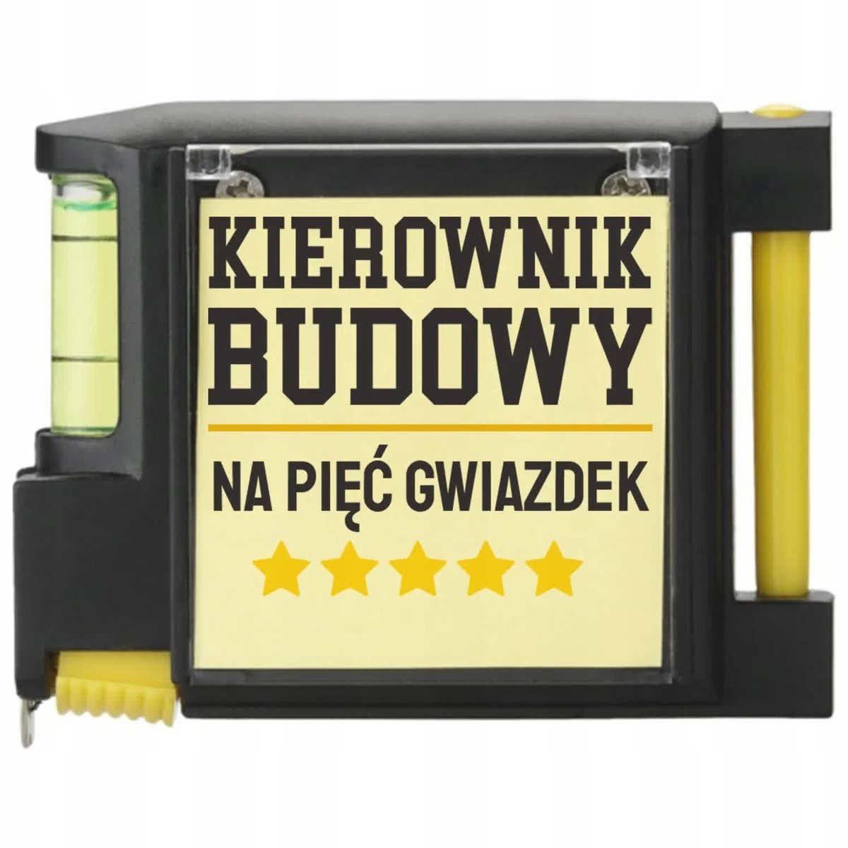 Miarka 2M KIERWONIK BUDOWY Poziomica Notes 4W1 Prezent Dla Budowlańca WZORY