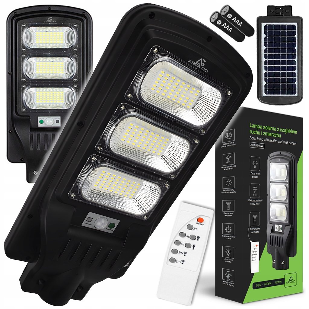 Lampa Solarna Ogrodowa Zewnętrzna Led Latarnia Z Czujnikiem Ruchu Zmierzchu