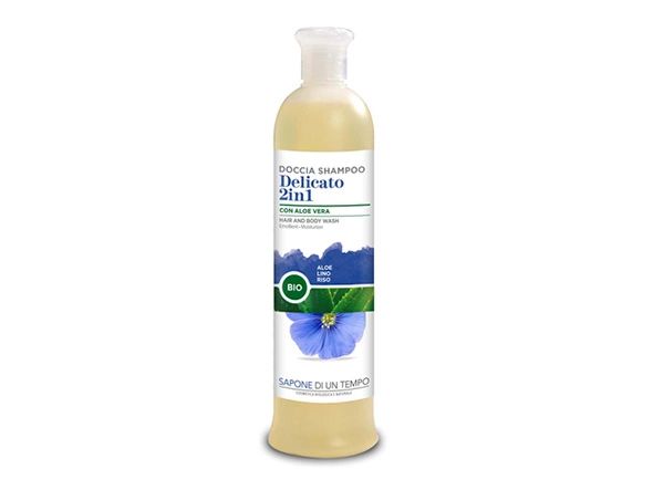 Sapone di un Tempo Delikatny płyn do mycia ciała i włosów 2w1 Olej lniany & Olej ryżowy 500 ml