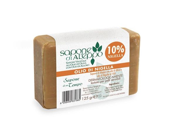 Sapone di un Tempo Mydło z Aleppo - Liść Laurowy 10% & Olej z czarnuszki 125 g - mydło
