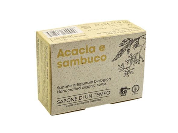 Sapone di un Tempo Organiczne mydło w kostce - Akacja i Bez 100 g - mydło