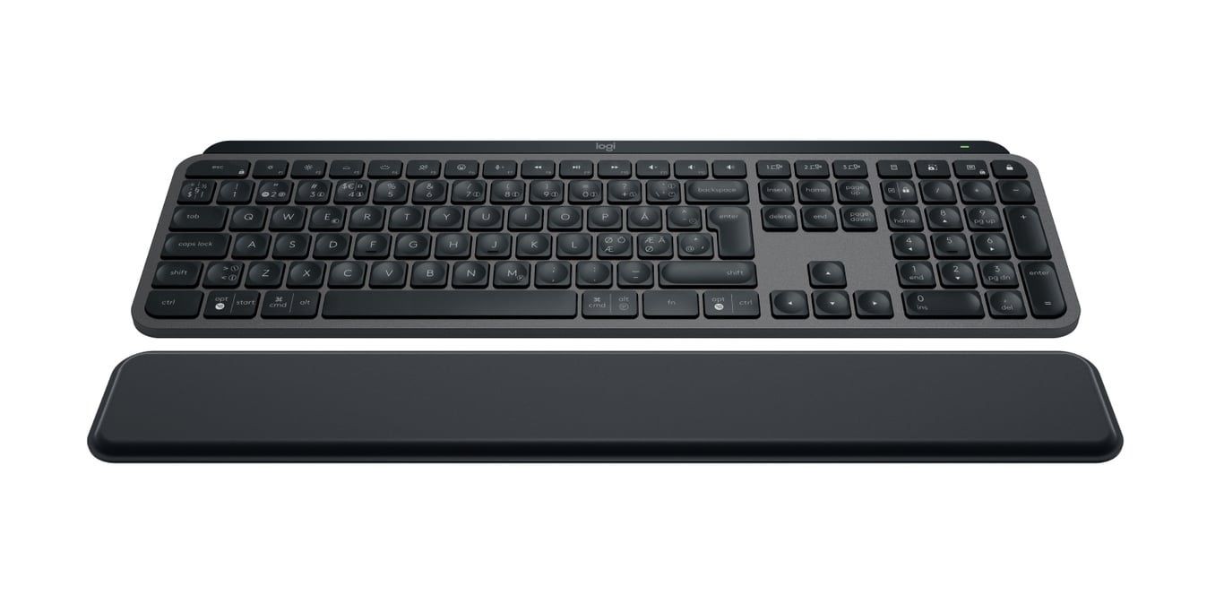 Logitech MX Keys S klawiatura Biuro RF Wireless + Bluetooth QWERTY Duński, Fiński, Norweski, Szwecki Grafitowy 920-011583
