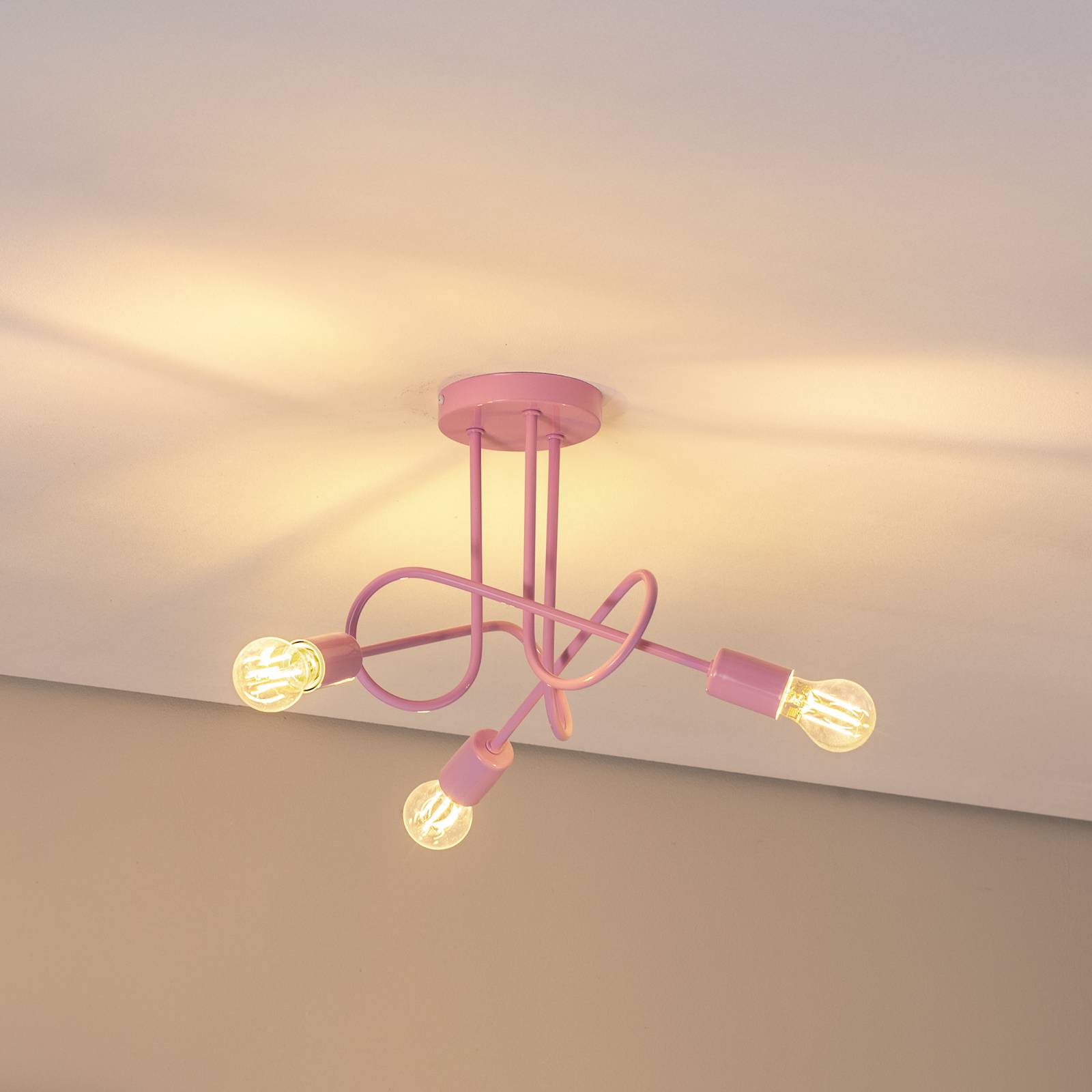 Lampa sufitowa Oxford HELAM, możliwość ściemniania, fioletowy / różowy / bladoróżowy, salon / jadalnia, metal