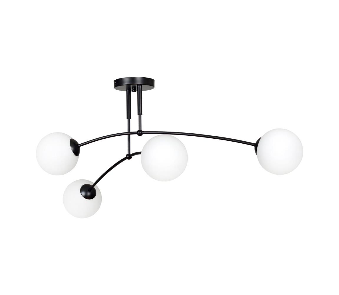 Żyrandol na drążku PREGOS 4xE14/10W/230V czarny