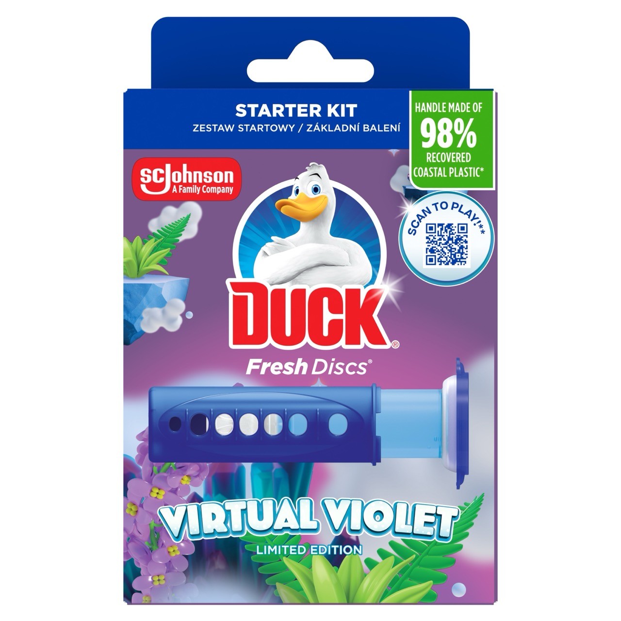 Żelowe krążki do toalet - Zestaw startowy Duck Fresh Discs Virtual Violet
