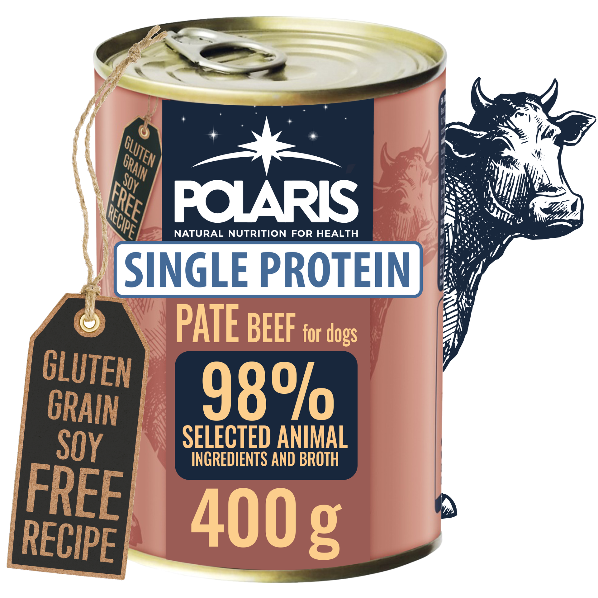 Naturalny pasztet z wołowiną dla psów z alergiami Polaris 400 g