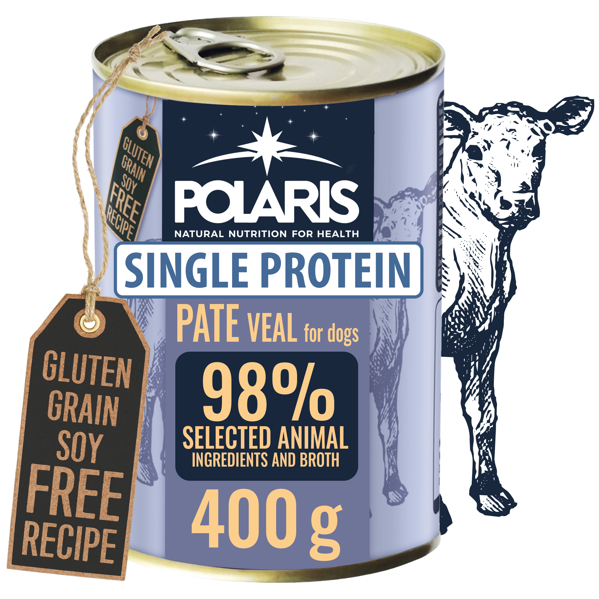 Monobiałkowa mokra karma z cielęciną dla psów dorosłych Polaris 400 g