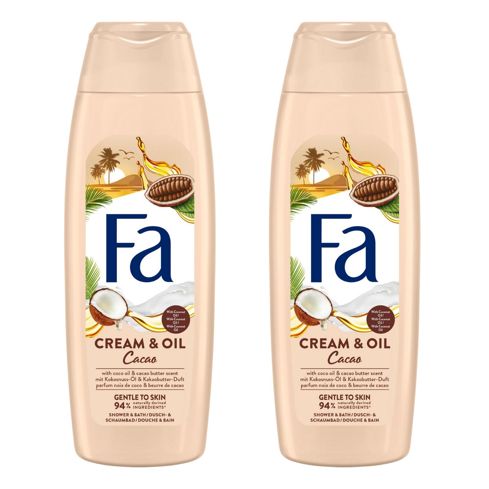 Cream & Oil Cacao żel pod prysznic zestaw 2x 750ml Fa